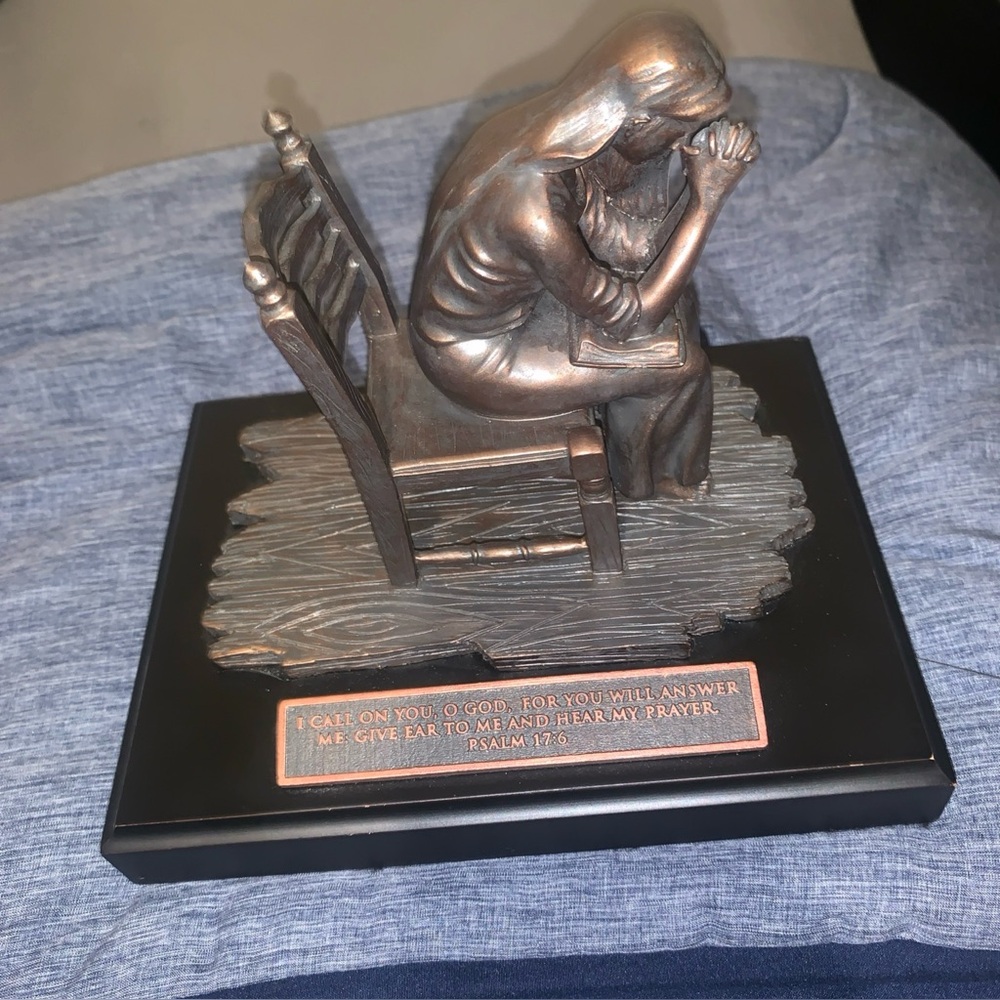 Bronze Praying Woman Sculpture